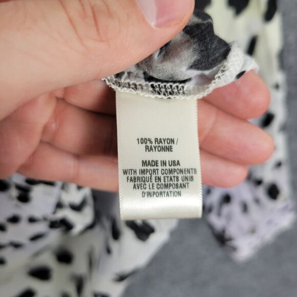 CLOTH & STONE Leopard Animal Print Flowy Long Sleeve Rayon Button Top SIZE SMALL - Picture 11 of 12